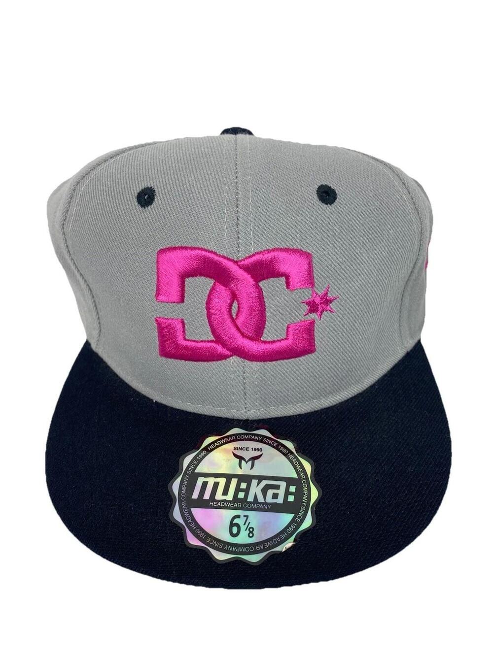 DC Shoes Mu:ka: 6 7/8 Hat Fitted Pink Big Logo Y2K Skater Gray/BK